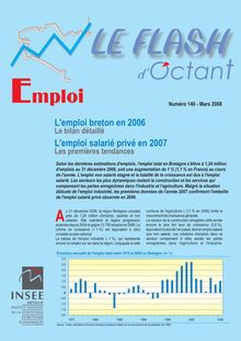 L emploi breton en 2006 ; l emploi salarié privé en 2007 (Flash d Octant n°140)