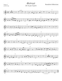 Partition ténor viole de gambe 1, aigu clef, Il quinto libro de madrigali a cinque voci. par Benedetto Pallavicino