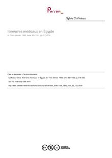 Itinéraires médicaux en Égypte - article ; n°143 ; vol.36, pg 515-530