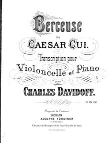 Partition de piano, 12 Miniatures, 12 Morceaux, Cui, César