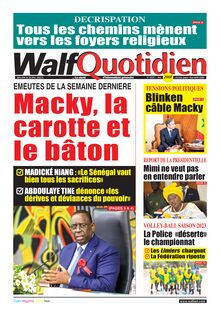 Walf Quotidien N° 9359 - Du jeudi 8 juin 2023
