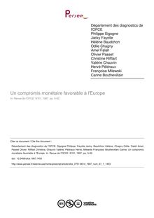 Un compromis monétaire favorable à l Europe - article ; n°1 ; vol.61, pg 5-92