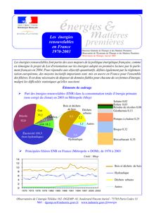 Les énergies renouvelables en France 1970-2003