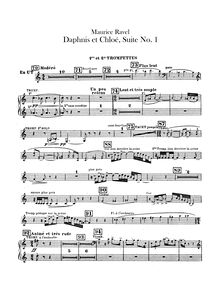Partition trompette 1/2, 3/4 (C), Daphnis et Chloé  No.1, Fragments symphoniques