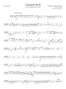 Partition violoncelle, corde quatuor No.9, A major, Mozart, Wolfgang Amadeus par Wolfgang Amadeus Mozart
