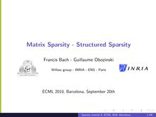 Matrix Sparsity Structured Sparsity
