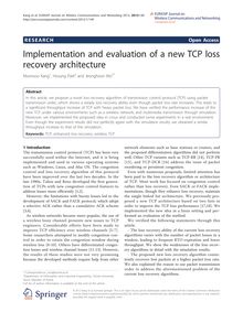 Implementation and evaluation of a new TCP loss recovery architecture