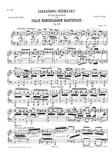 Partition complète (filter), Variations Sérieuses, Op.54