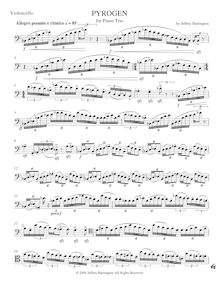 Partition violoncelle, Piano Trio No.2, Pyrogen, Harrington, Jeffrey Michael
