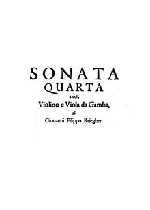 Partition Sonata No.4 en F major, 12 sonates pour violon, viole de gambe et Continuo