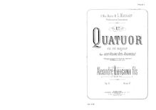 Partition parties complètes, corde quatuor No.1, D major, Luigini, Alexandre