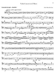 Partition violoncelles / Basses, violon Concerto [No.2], E Minor