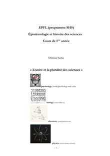 EPFL (programme SHS) Épistémologie et histoire des sciences Cours ...