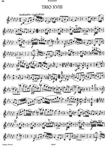 Partition de violon, Piano Trio en E♭ major, Hob.XV:31