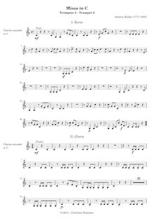 Partition trompette (cor) 2, Messe en C-Dur, Rieder, Ambros