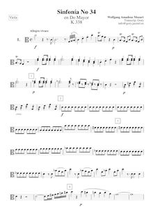 Partition altos, Symphony No.34, C major, Mozart, Wolfgang Amadeus par Wolfgang Amadeus Mozart