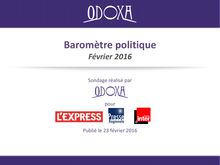 Baromètre politique Odoxa de février 2016