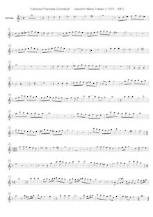 Partition alto (alternative pour enregistrement ), Canzona Francesca cromatica