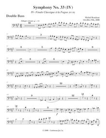Partition Basses, Symphony No.33, A major, Rondeau, Michel par Michel Rondeau