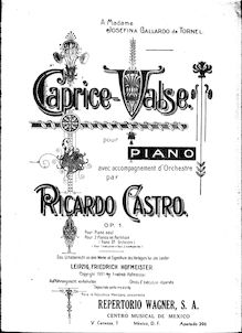 Partition complète, Caprice-Valse, Op.1, Castro, Ricardo