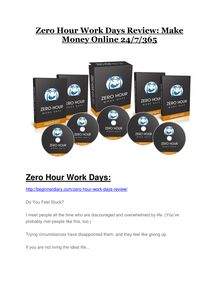 Zero Hour Work Days review and giant bonus with +100 items
