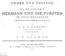 Partition complète, Hermann und die Fürsten, Kunzen, Friedrich Ludwig Aemilius