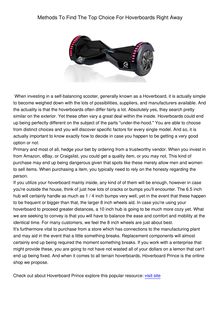 Methods To Find The Top Choice For Hoverboards Right Away