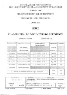 Bacpro bois construction elaboration de documents de definition 2006