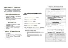 OBJECTIFS DE LA FORMATION CONDITIONS D ADMISSION ...