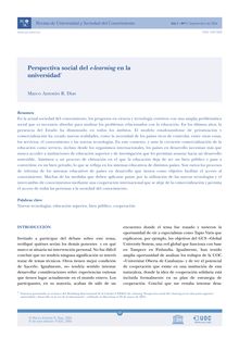 Perspectiva social del e-learning en la universidad (Social perspective of e-learning in universities)