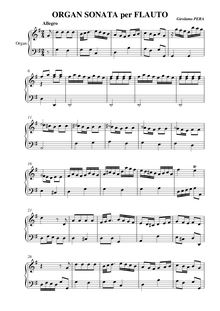 Partition complète, orgue Sonata per Flauto, Pera, Girolamo