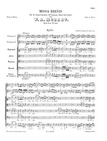 Partition complète, Missa brevis, Mass No.14, B♭ major, Mozart, Wolfgang Amadeus par Wolfgang Amadeus Mozart