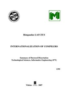 Internationalization of Compilers ; Kompiliatorių internacionalizacija