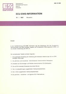 ECU-EWS-INFORMATION. 10 1987 Monatlich