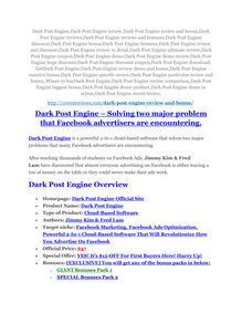 Dark Post Engine review demo - Dark Post Engine FREE bonus