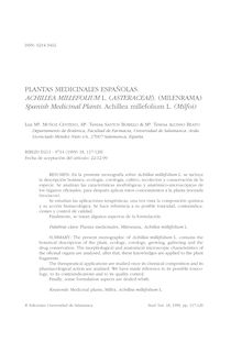 Plantas medicinales españolas. Achillea millefolium L. (Asteraceae). (Milenrama)