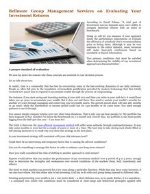 Bellmore Group Management Services on Evaluating Your Investment Returns