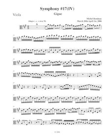 Partition altos, Symphony No.17, A major, Rondeau, Michel par Michel Rondeau