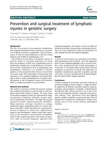 Prevention and surgical treatment of lymphatic injuries in geriatric surgery