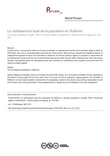 Le vieillissement local de la population en Wallonie - article ; n°2 ; vol.5, pg 375-386