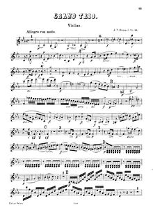 Partition violon, Piano Trio, Op.93, Hummel, Johann Nepomuk