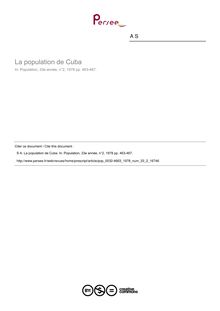 La population de Cuba - article ; n°2 ; vol.33, pg 463-467