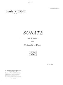 Partition violoncelle et partition de piano, Sonate en Si Mineur