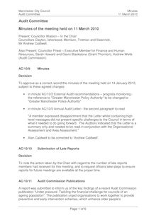 Minutes of the Audit Committee on 11 March 2010
