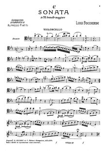 Partition de violoncelle, violoncelle Sonata, G.10, E-flat major
