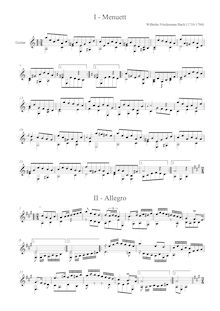 Partition complète, Five pièces, Bach, Wilhelm Friedemann par Wilhelm Friedemann Bach