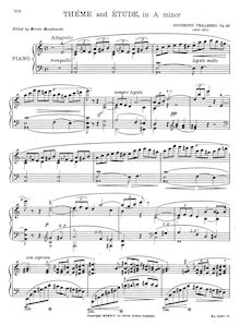 Partition complète, Theme et Etude, Op.45, Thème et étude (A minor)