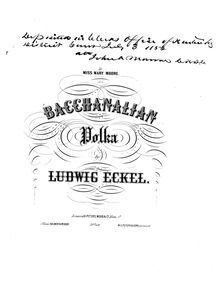 Partition complète, Bacchanalian Polka, E♭ major, Eckel, Ludwig