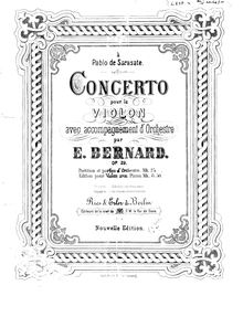 Partition de violon, violon Concerto, Op.29, G minor, Bernard, Émile