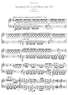 Partition Symphony No.9 (S.464/9), Symphony No.9, Choral, D minor